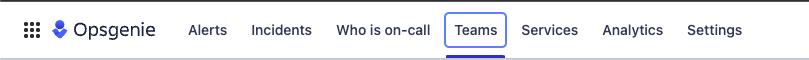 Opsgenie teams dashboard