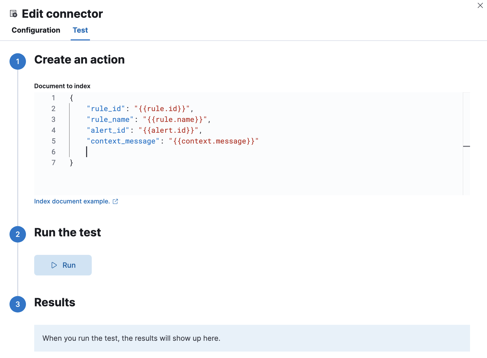 Index params test