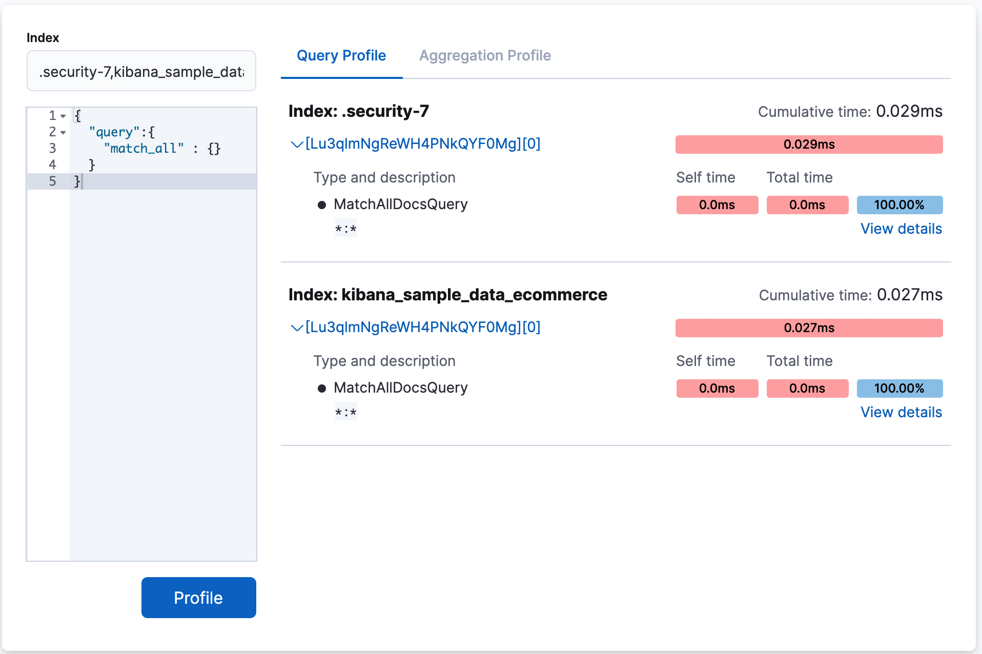 Filtering by index and type