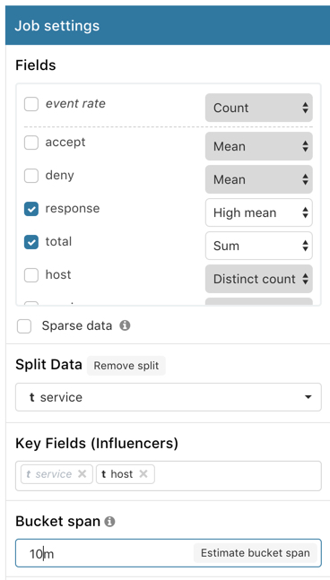 Create a new job from the server-metrics index