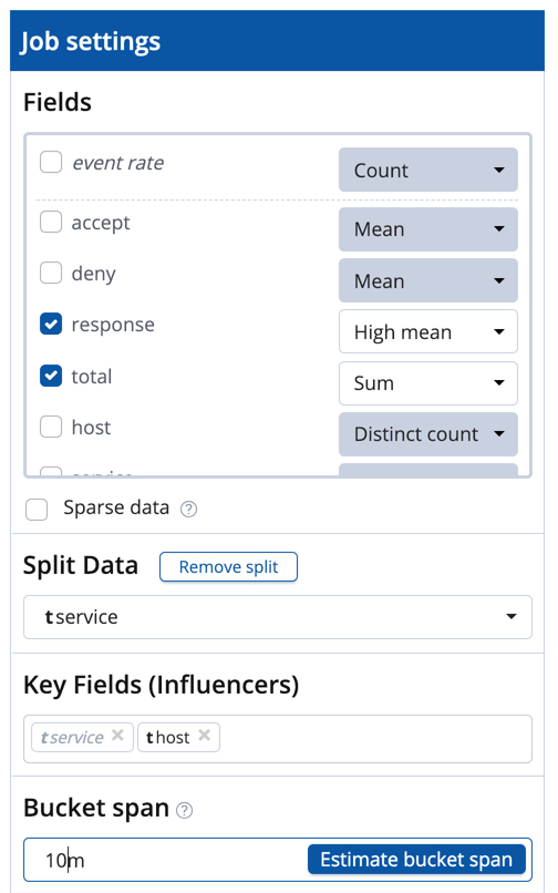 Create a new job from the server-metrics index