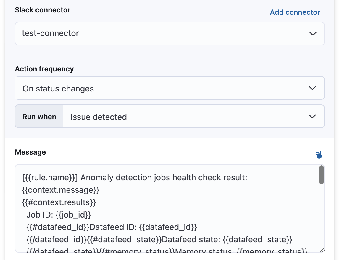 Adding an action for each alert in the rule