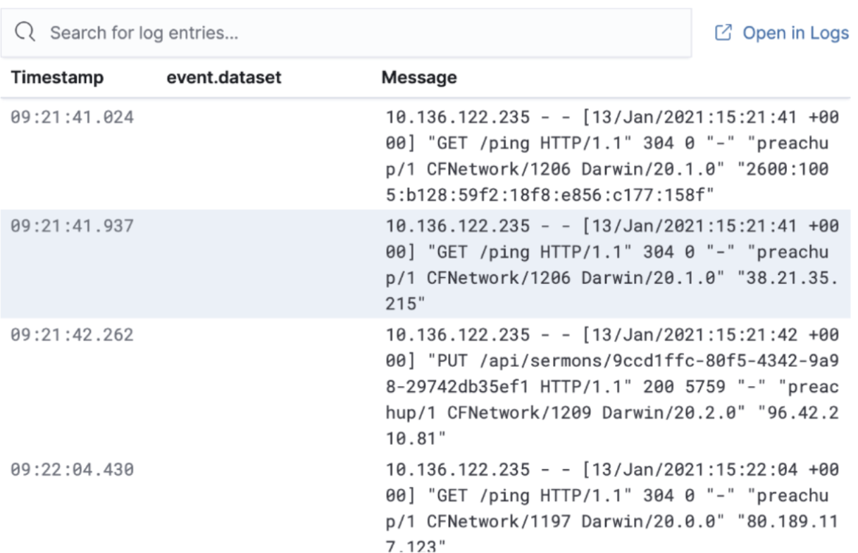 Host logs