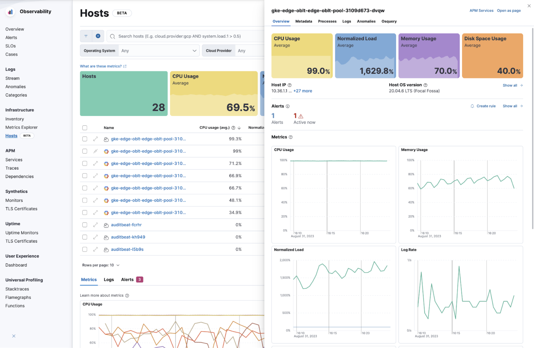 Analyze hosts view