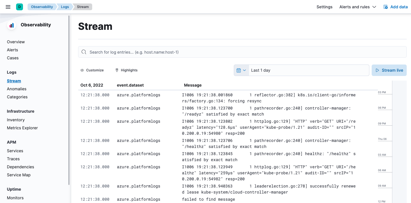 Kibana Logs app