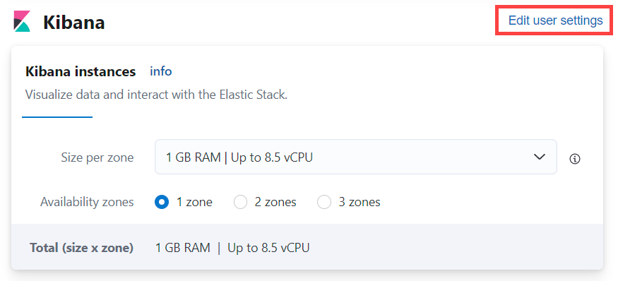 kibana edit user settings