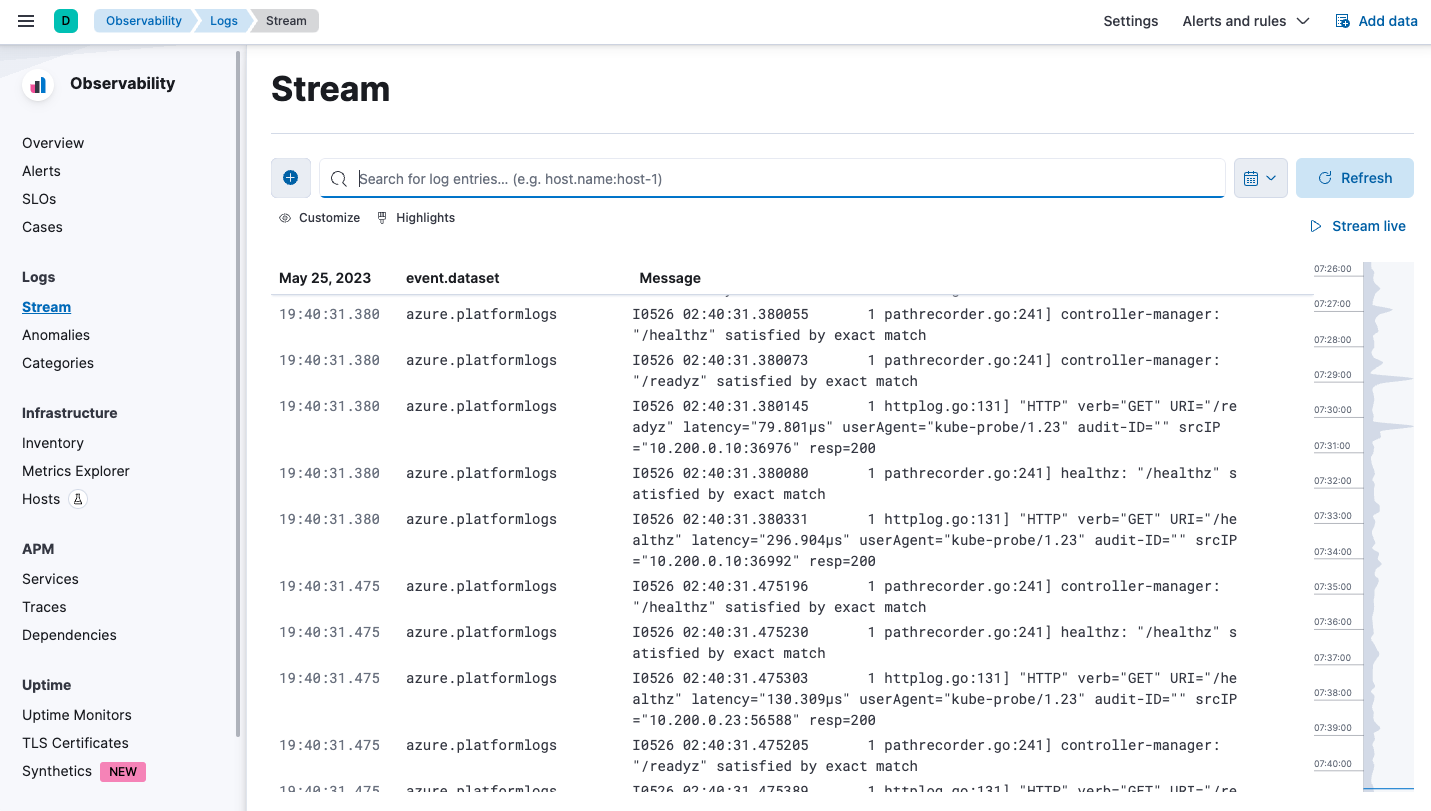 Kibana Logs app