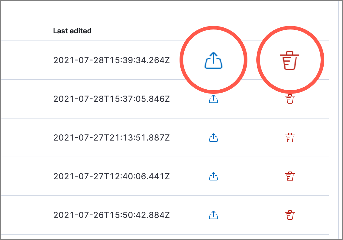 actions exception list