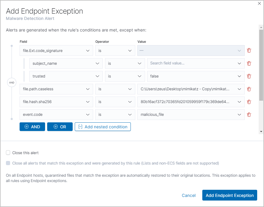 nested exp