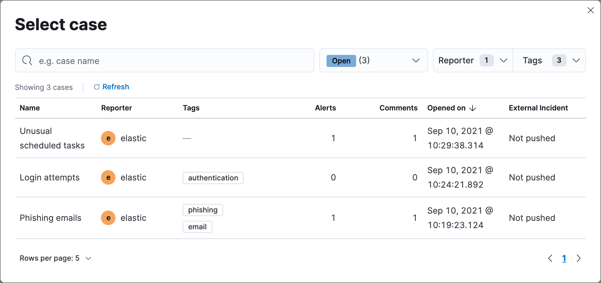 Shows how to add an alert to an existing case