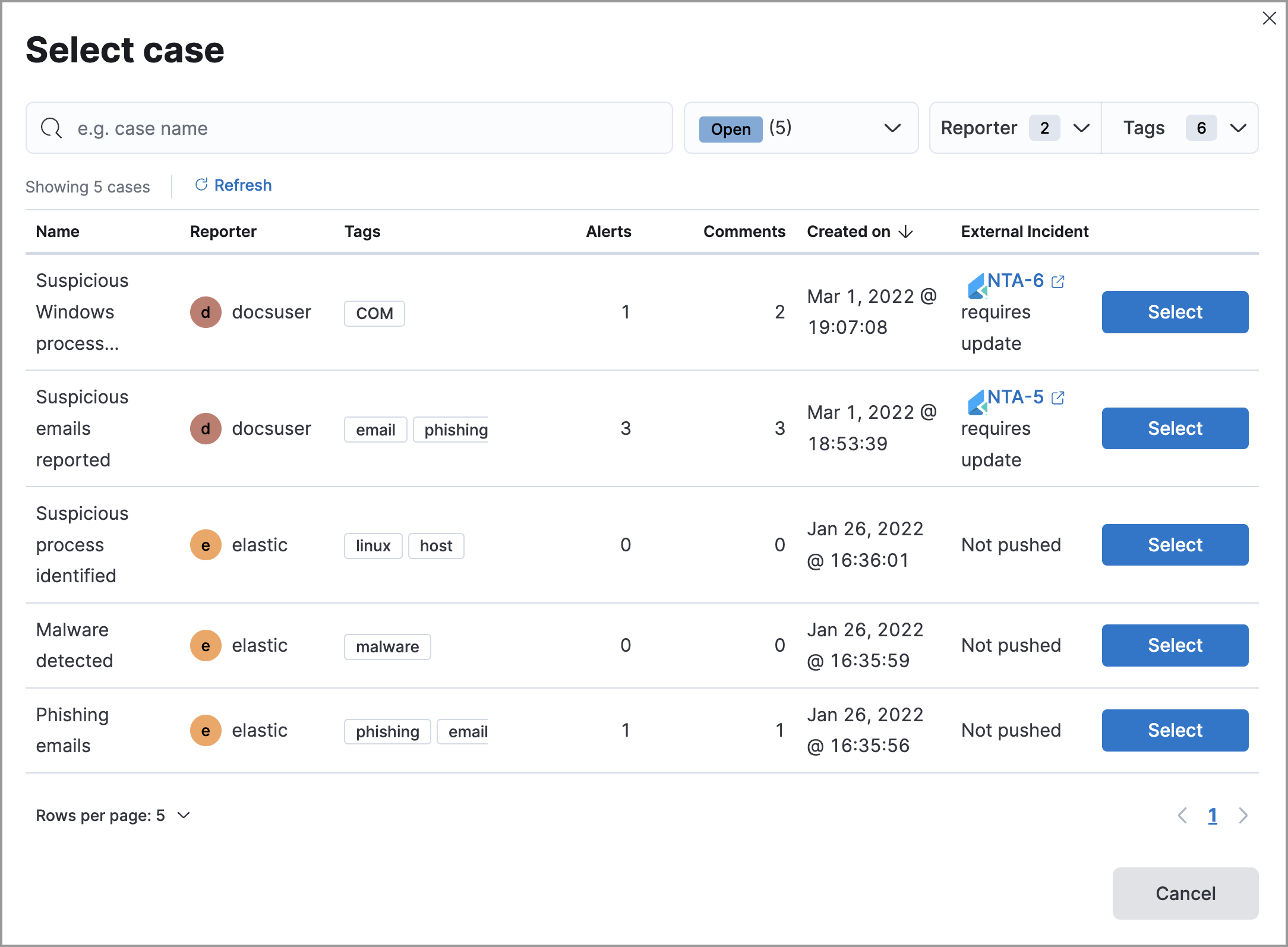 Shows how to add an alert to an existing case