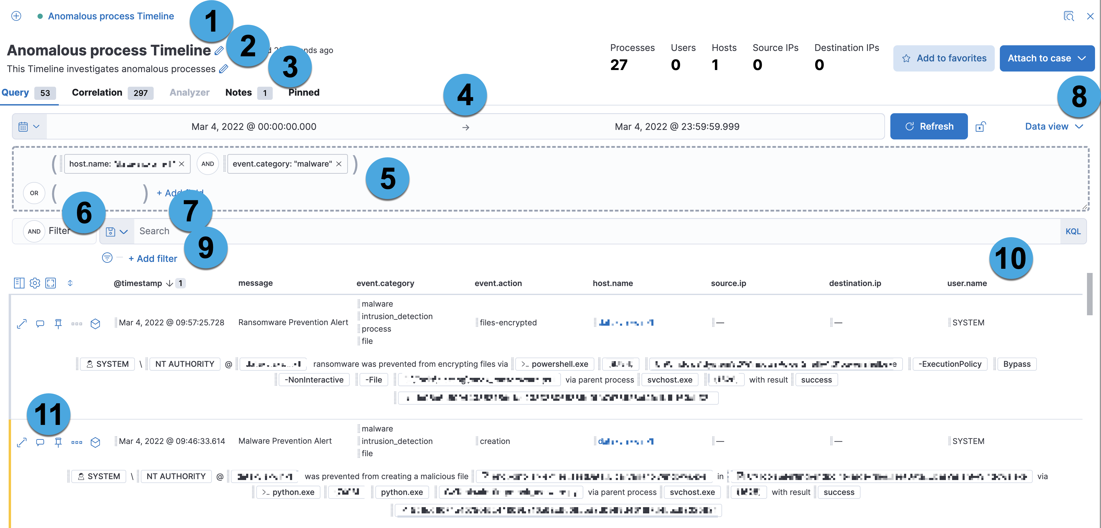 timeline object ui