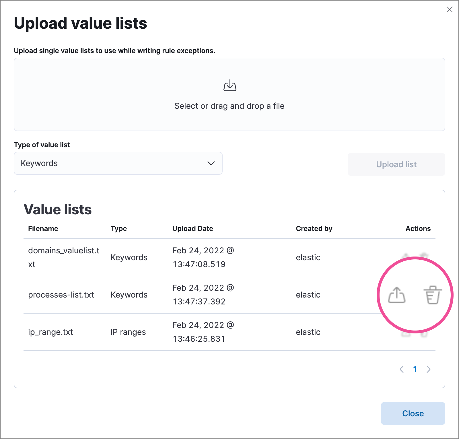 manage value list