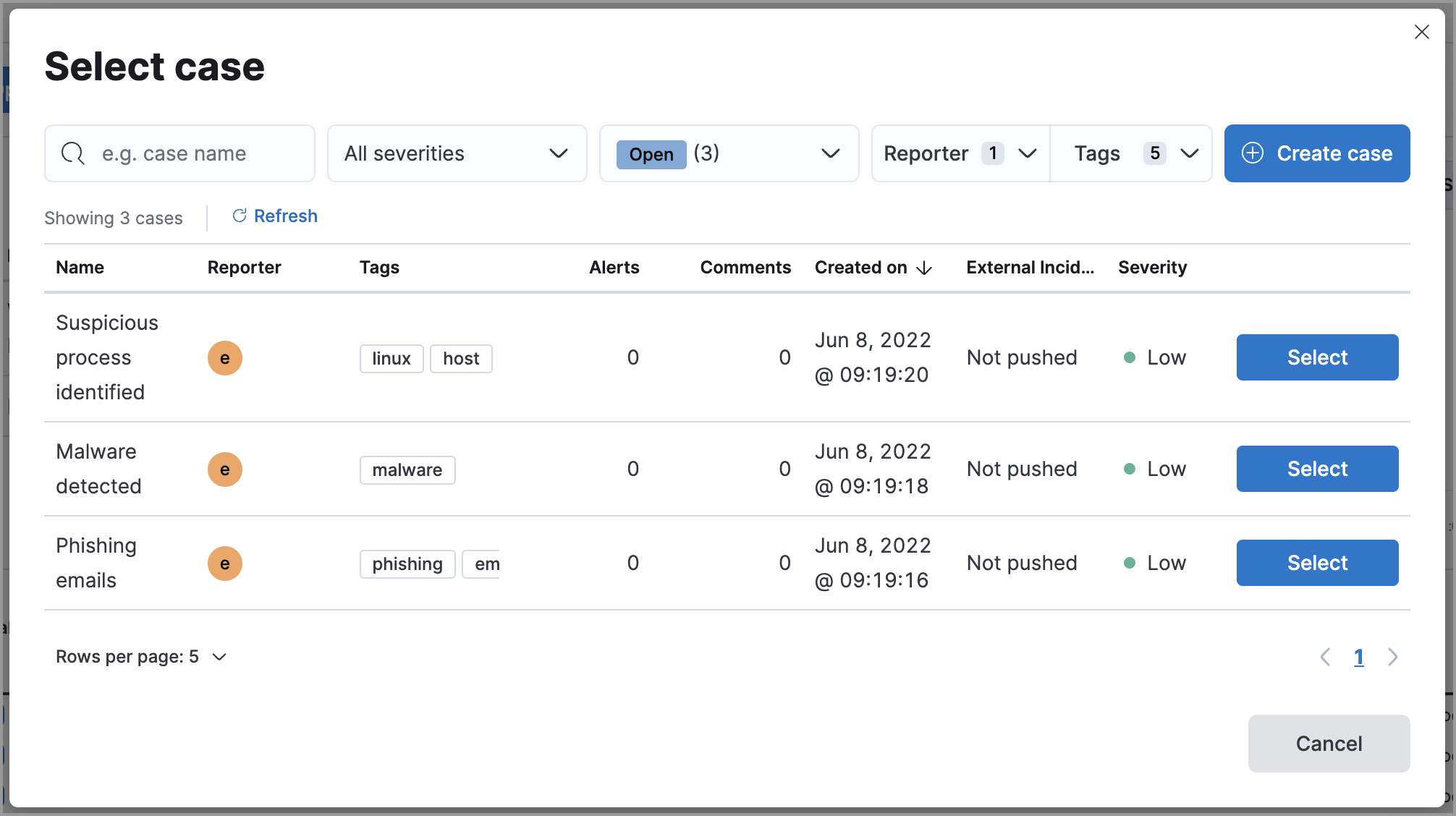 Shows how to add an alert to an existing case