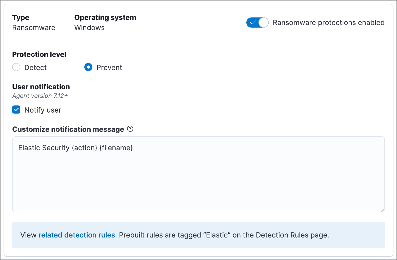 Detail of ransomware protection section.