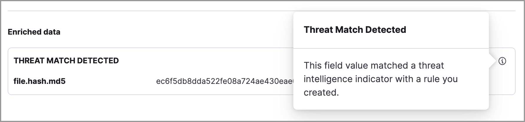 Informational message on enriched data