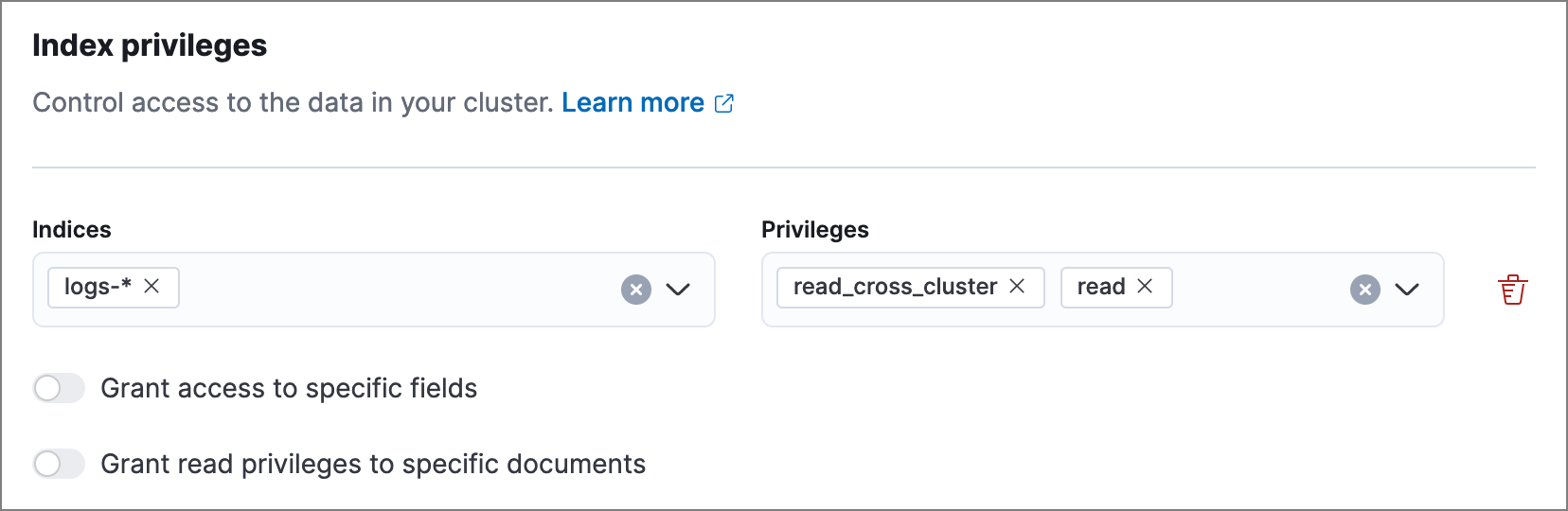 Remote cluster role configuration