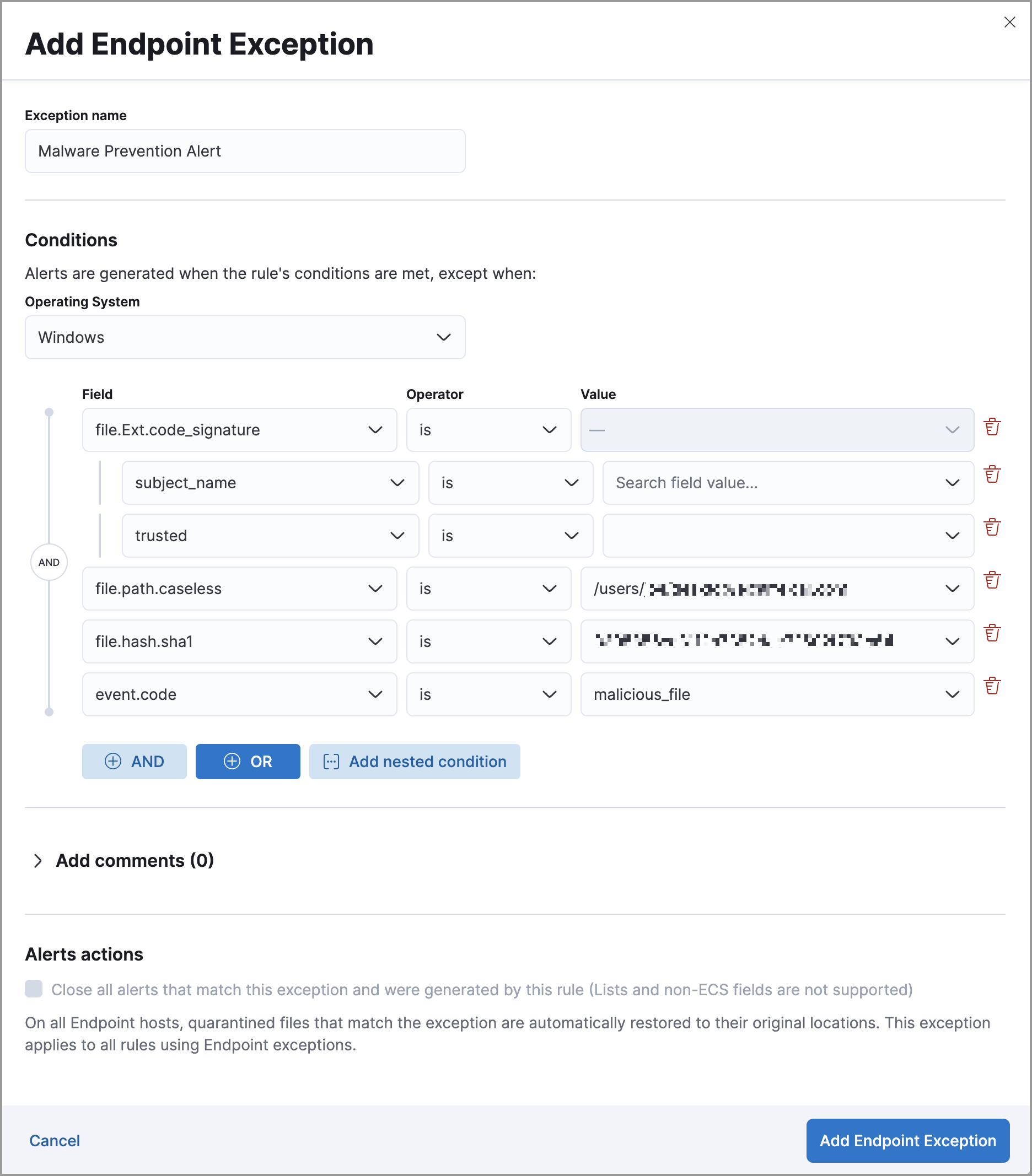  detections nested exp