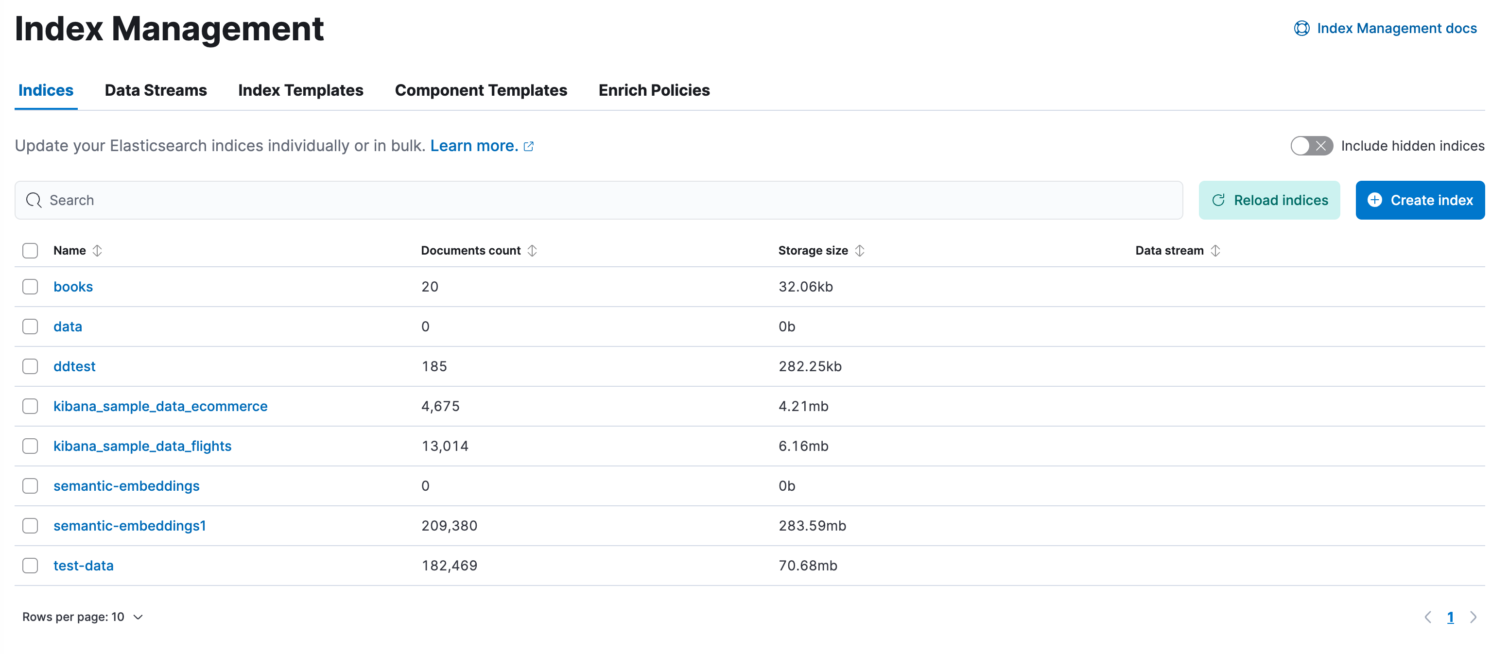 Index Management UI