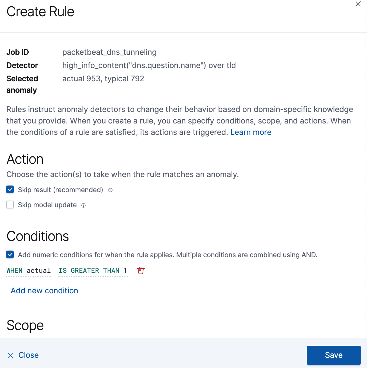  detections machine learning ml rule threshold