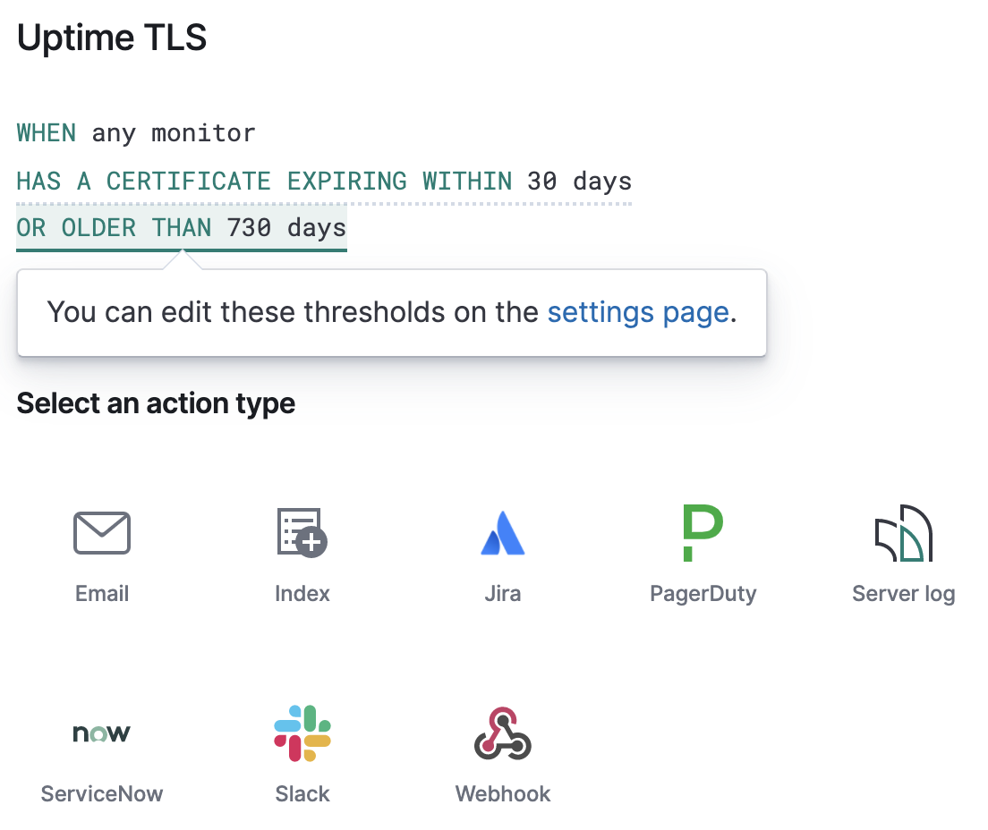 Create TLS alert flyout