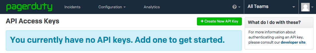 pagerduty access keys