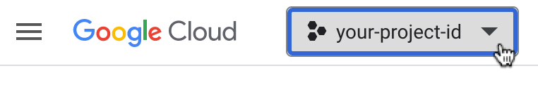 google cloud with gray dropdown