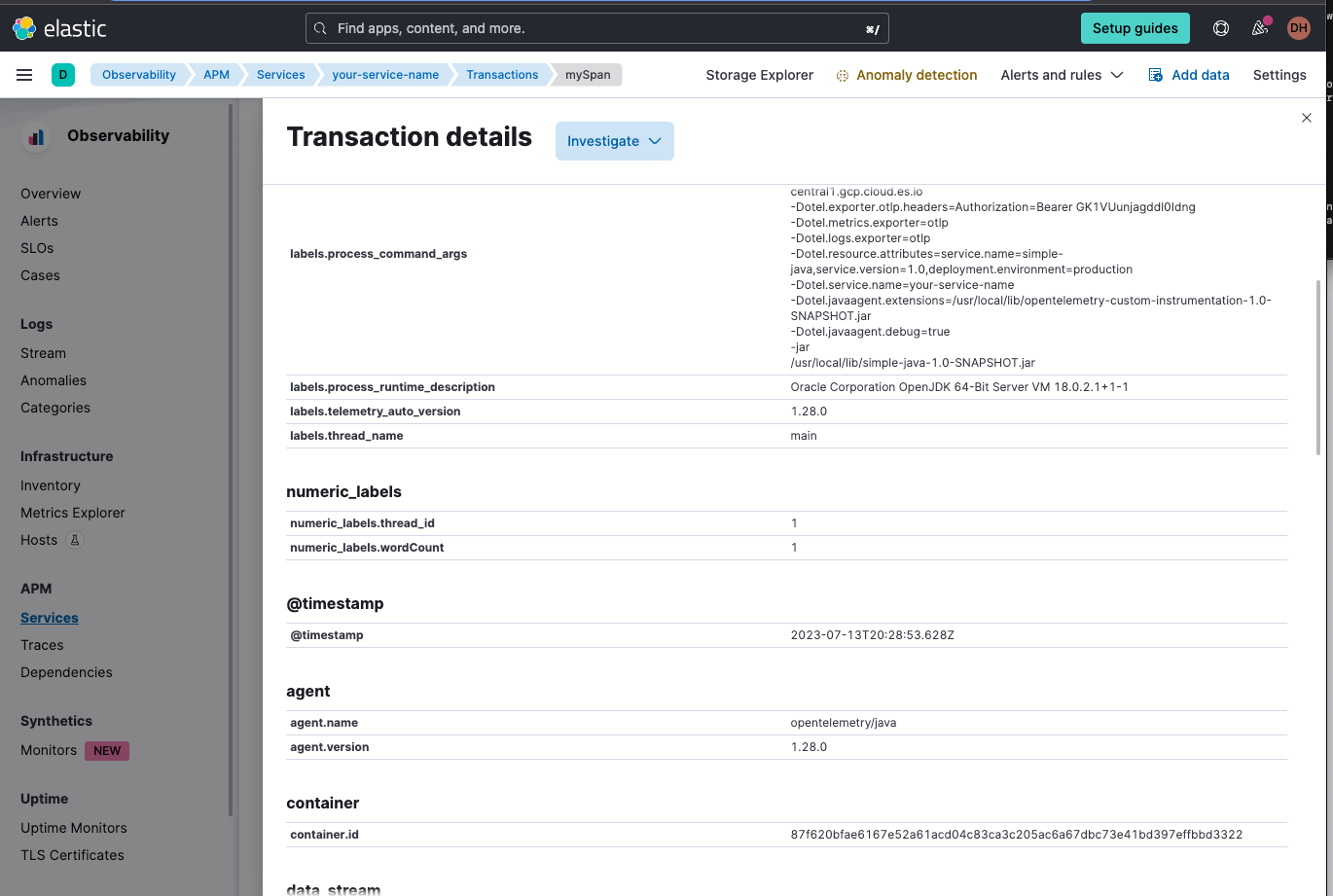 transaction details