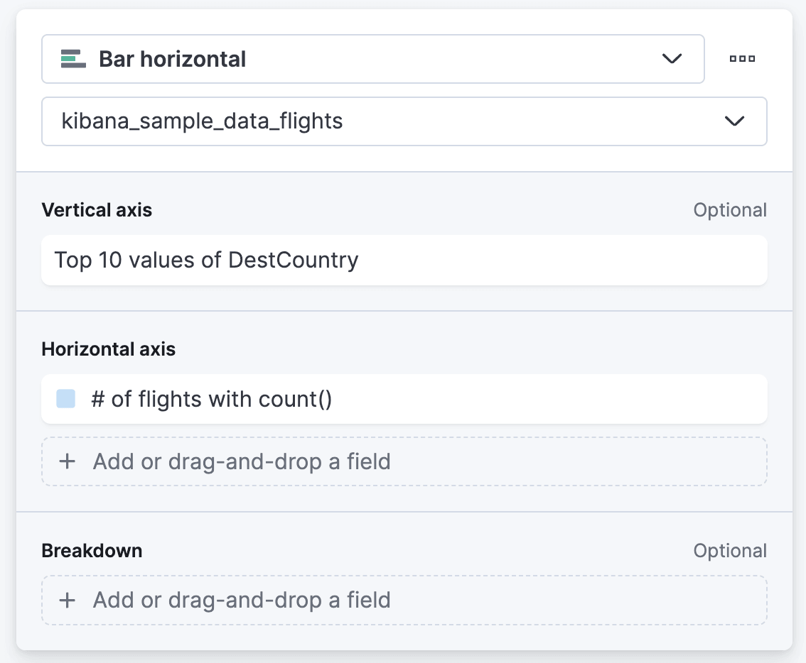 1.1 flights: Lens bar horizontal chart