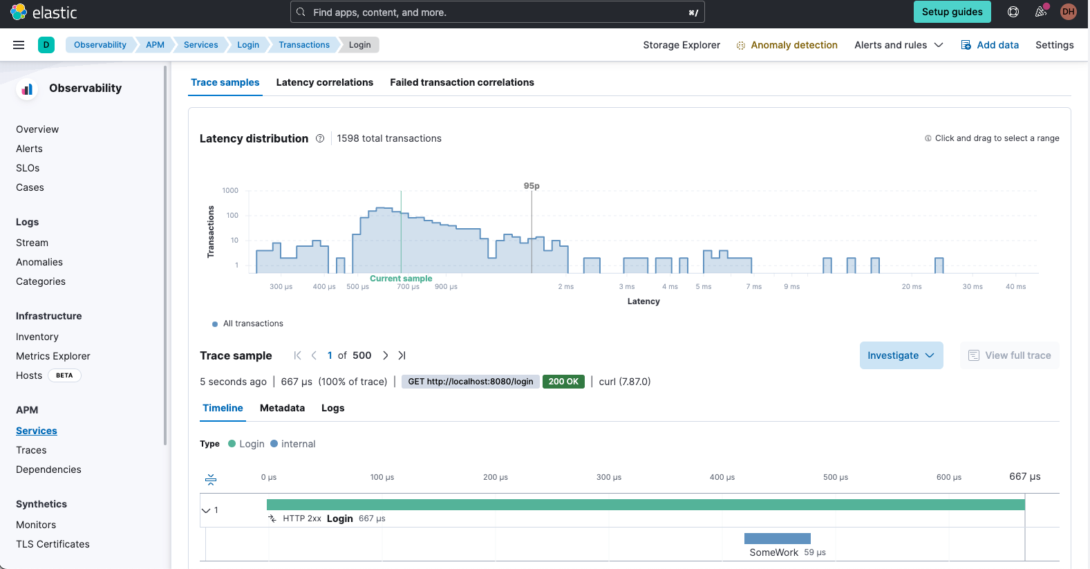 latency distribution graph