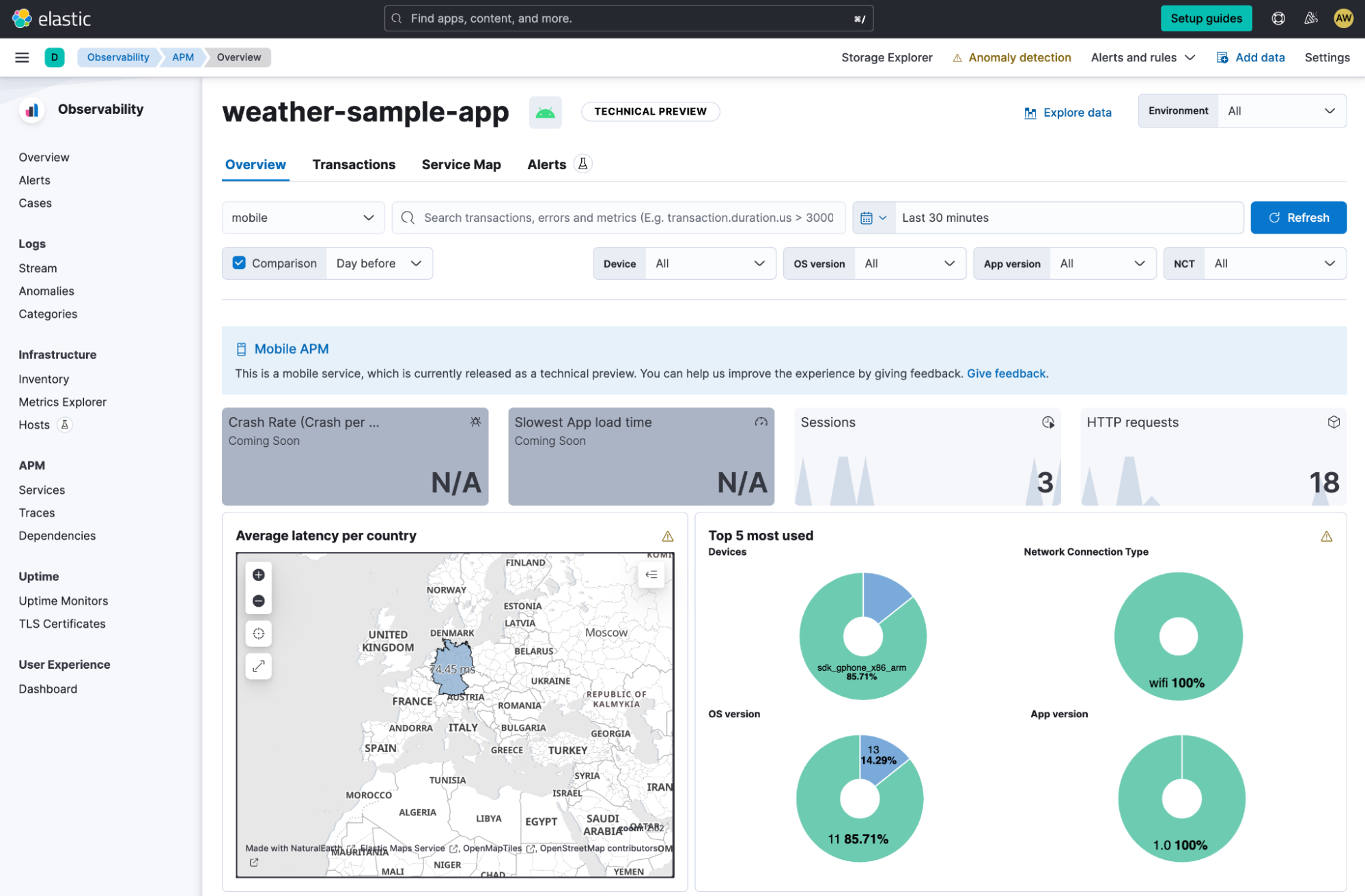 apm android weather sample app