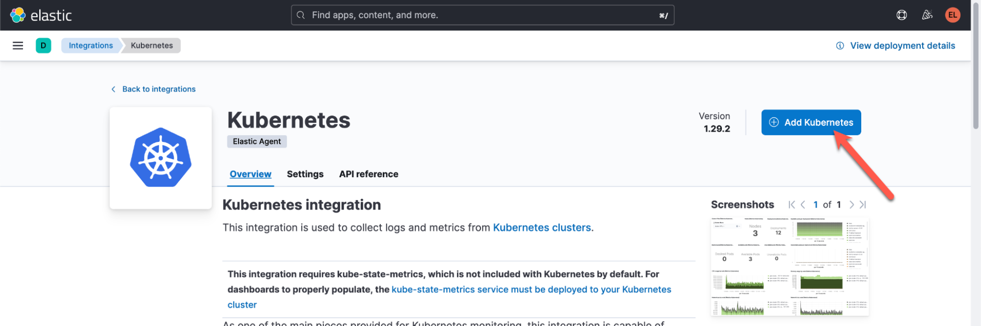 elastic agent GKE autopilot add kubernetes