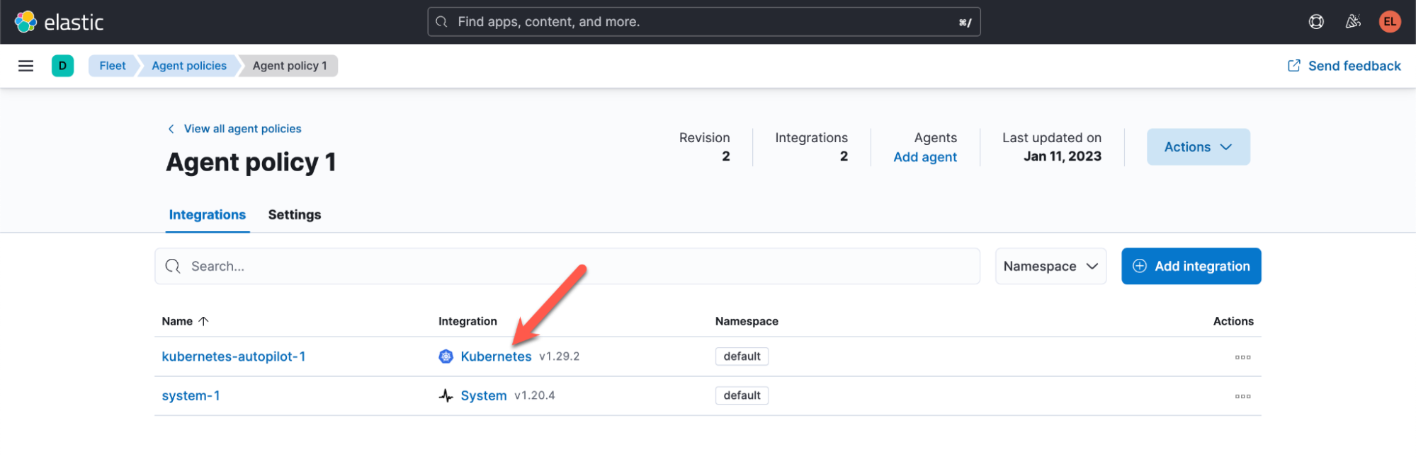 elastic agent GKE autopilot agent policy