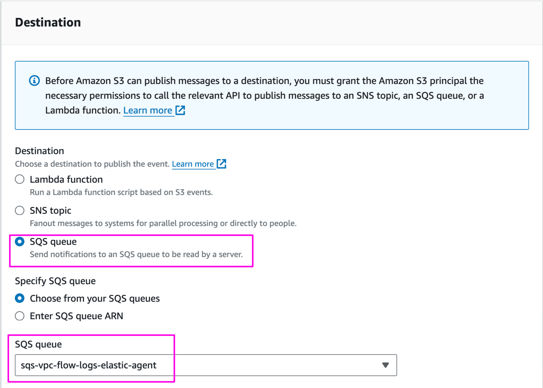 aws vpc flow logs s3 bucket event notification 2 elastic agent