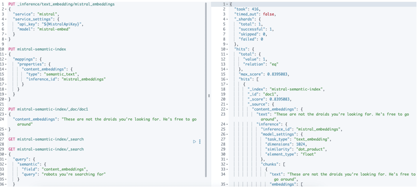 elastic dev console view