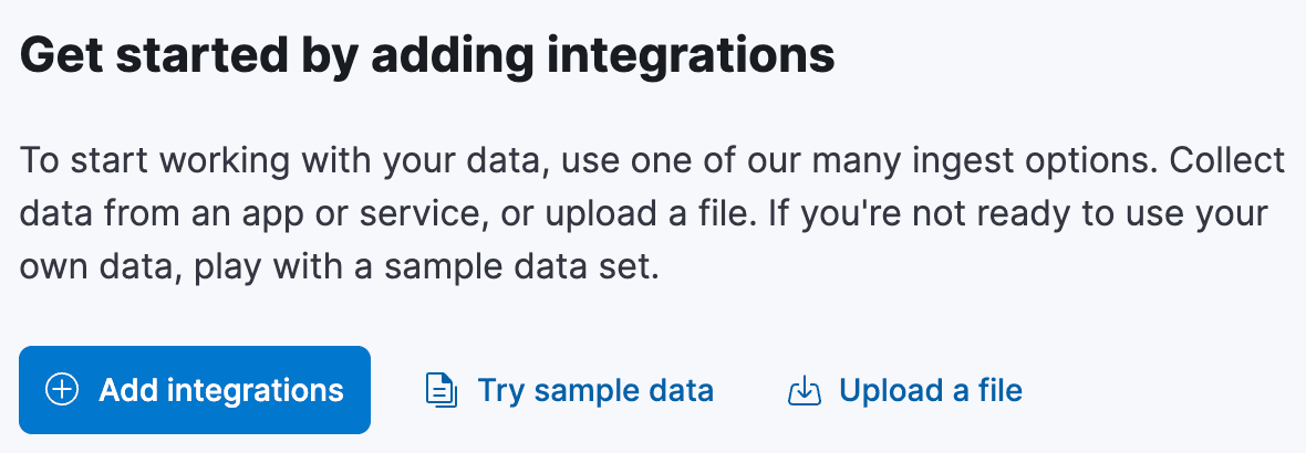 Kibana Home - Upload a file