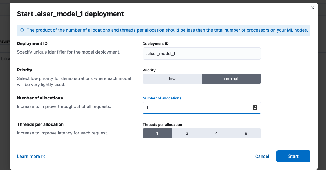 start model deployment