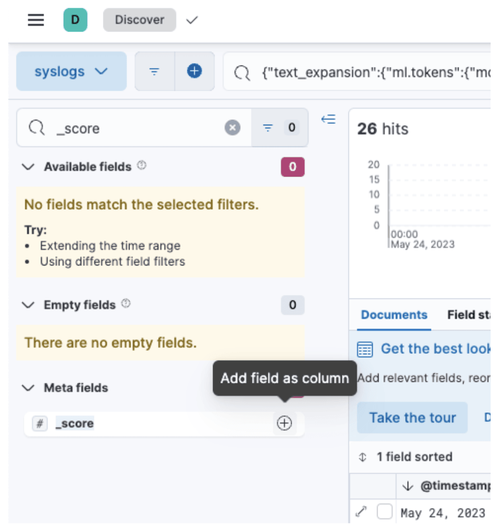 syslogs available fields score