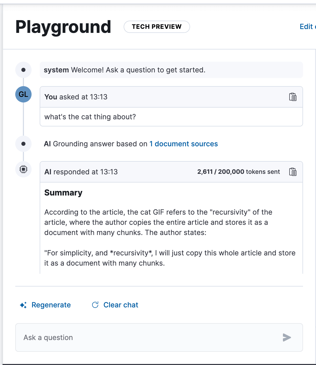 Playground chat