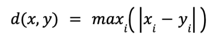 Linf distance formula in vector search
