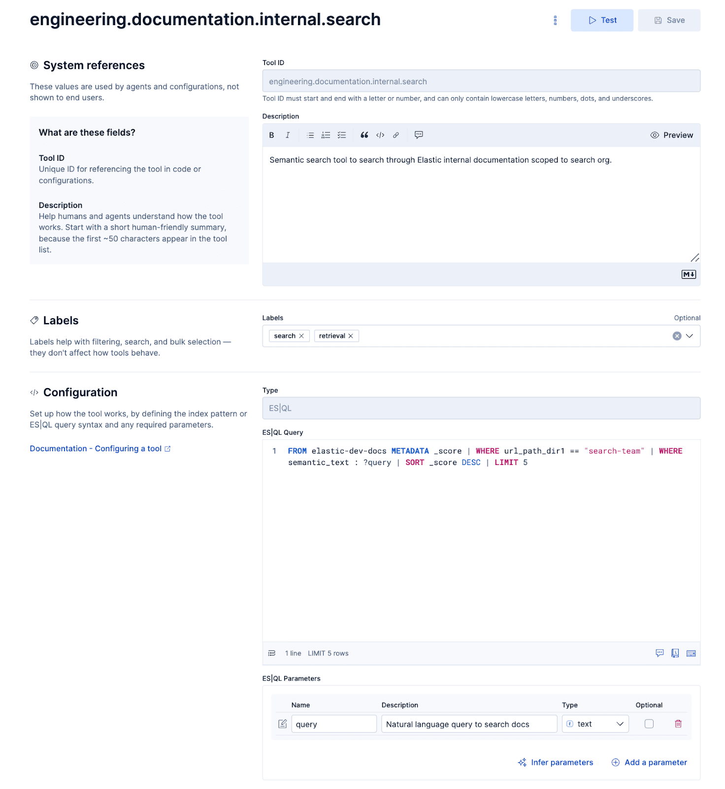 Creating a custom knowledge base tool in Agent Builder.