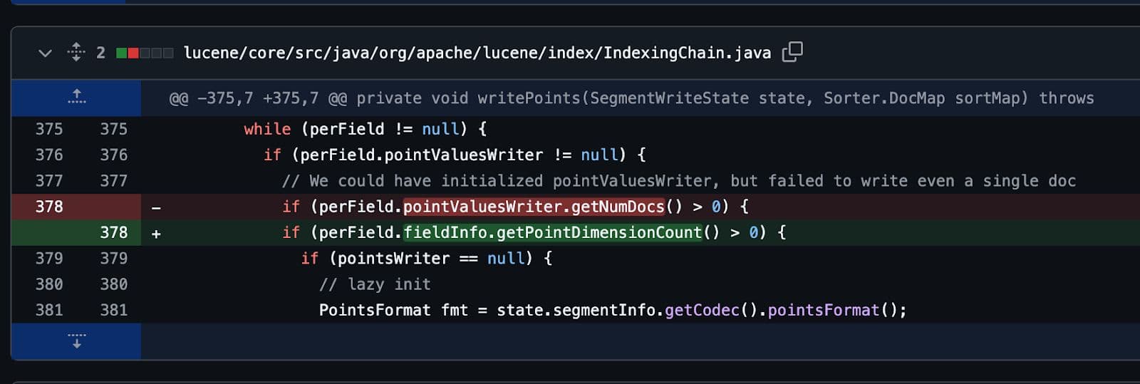 One line of code fix