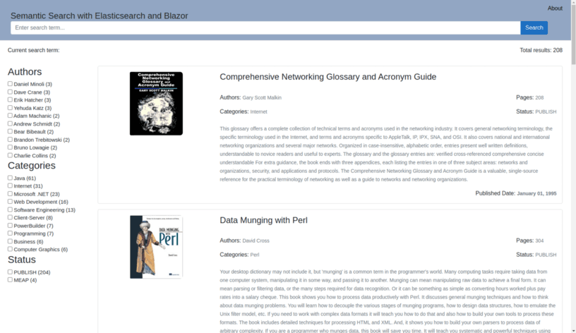 Final result of building blazor app page