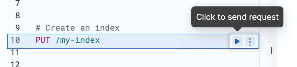 Kibana Dev Console Send Request