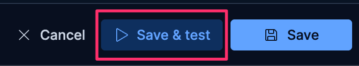The same & test button in Kibana.