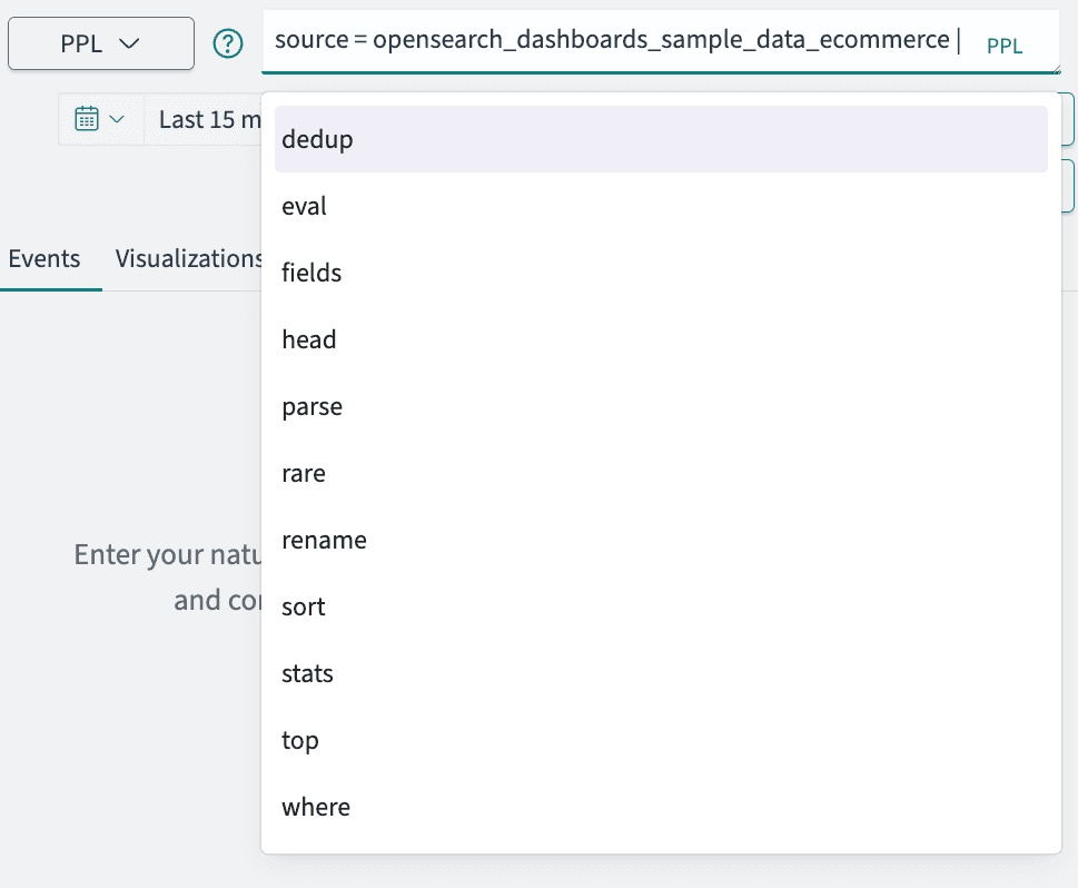 The PPL experience, with only basic autocomplete.