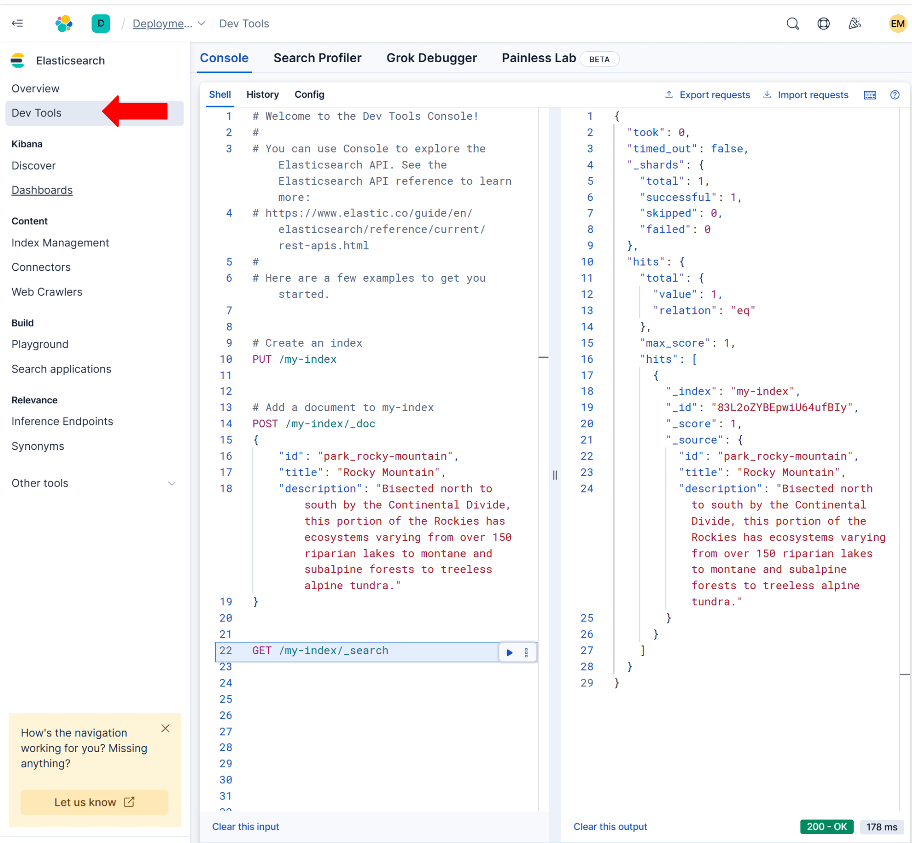 Make API call on your Elasticsearch deployment running on Google Cloud