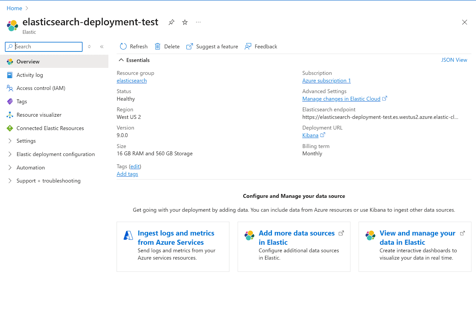 How to access Elastic Cloud by clicking the deployment URL link to Kibana.