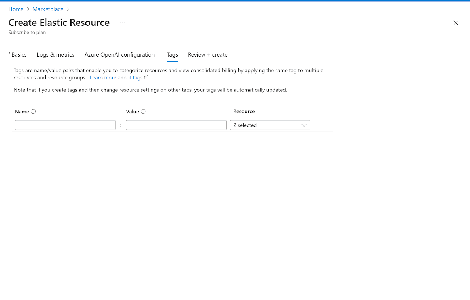 How to add tags to an Elastic Resource.