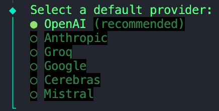 Selecting a model provided by OpenAI in Mastra